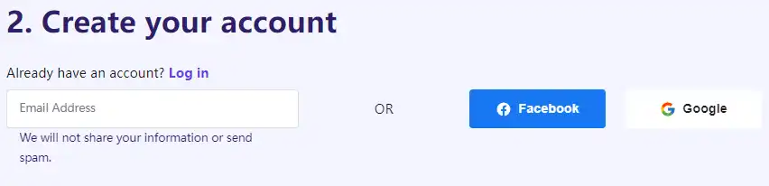 create account