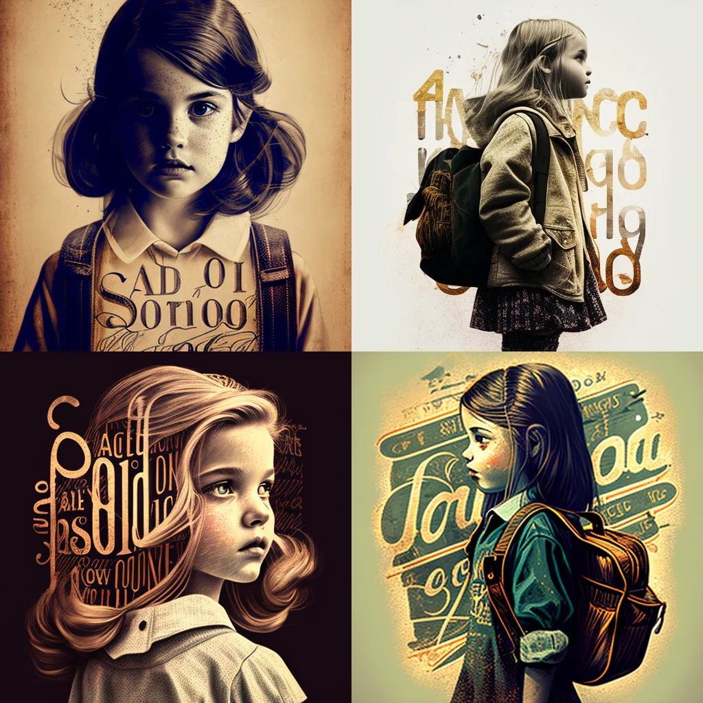 kerry A girl who wants to go to school typography art 67237793 1c37 47d1 826d 4e46b622042d