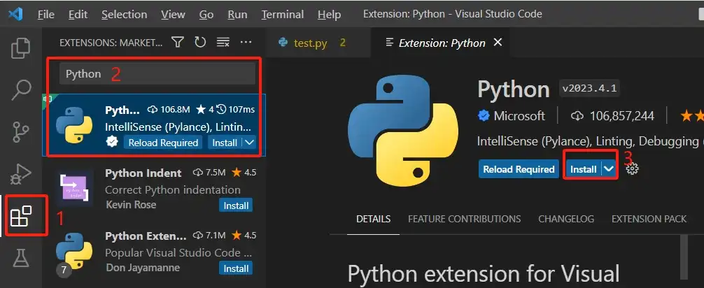 search install python