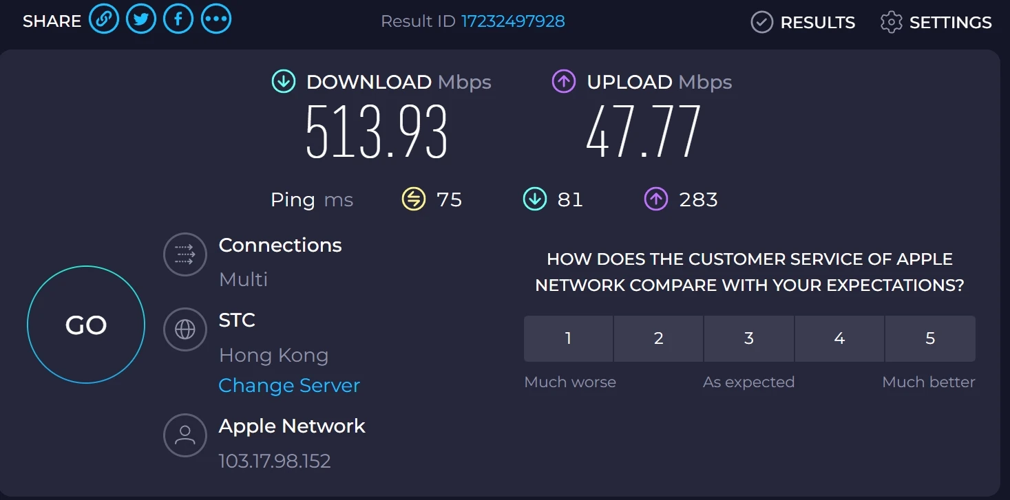 alading fast speedtest hk