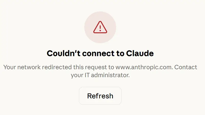 claude connect error